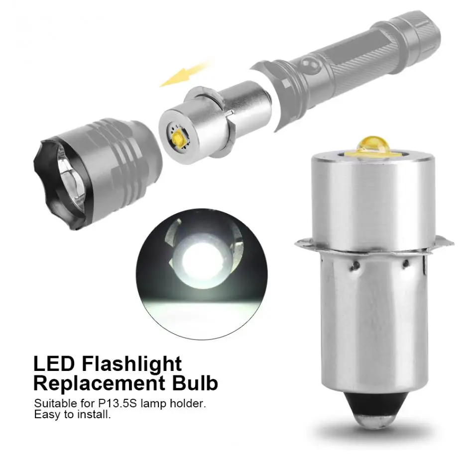P13.5S 3W 3V  6-24V 4-12V LED Flashlight Bulb Replacement Part Conversion Kit Bulbs for 3-20 Cells C&D Maglite Torch lamp