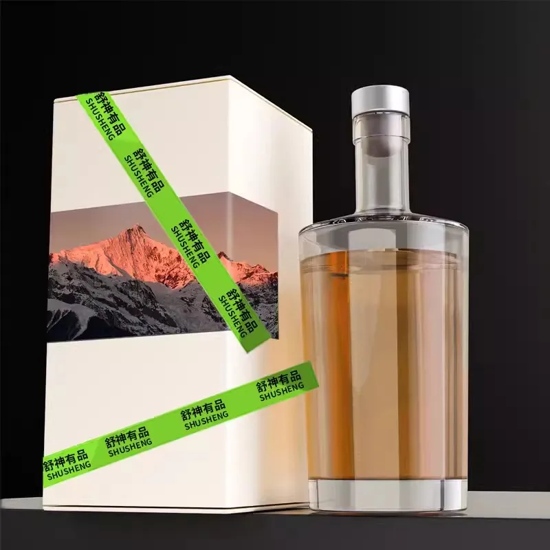 Factory high quality 100ml 375ml 500ml 750ml rum alcohol whiskey gin vodka Wine patron tequila glass bottle With Stopper Cork