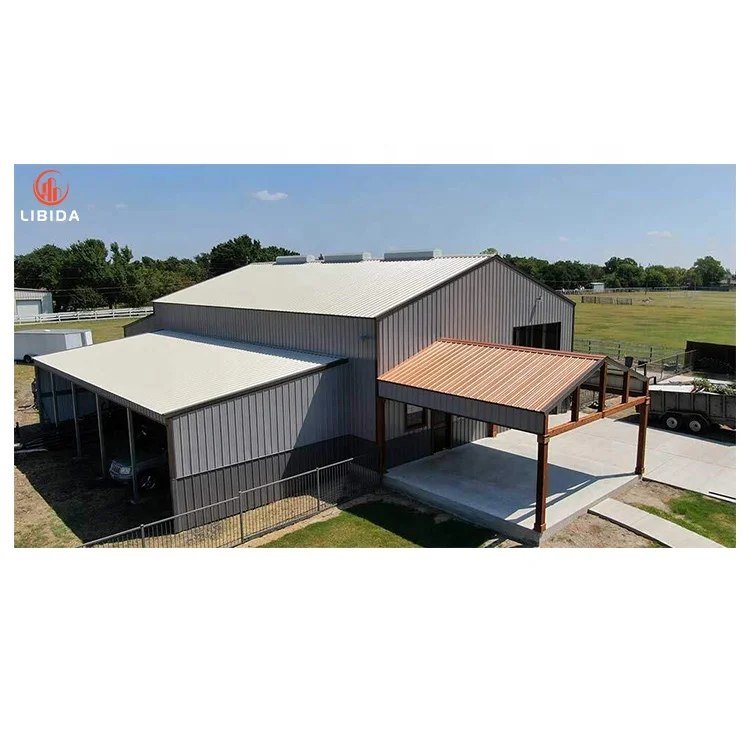 prefabricated warehouse custom steel prefab building structure glass curtain workshop light frame case metal shed