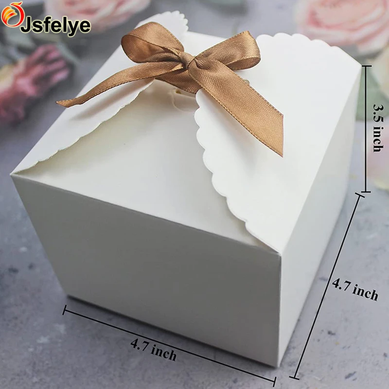 Small Gift Box with Ribbons Brown Decorative For Friends Parents Children Birthday Wedding Party Chocolate Candy