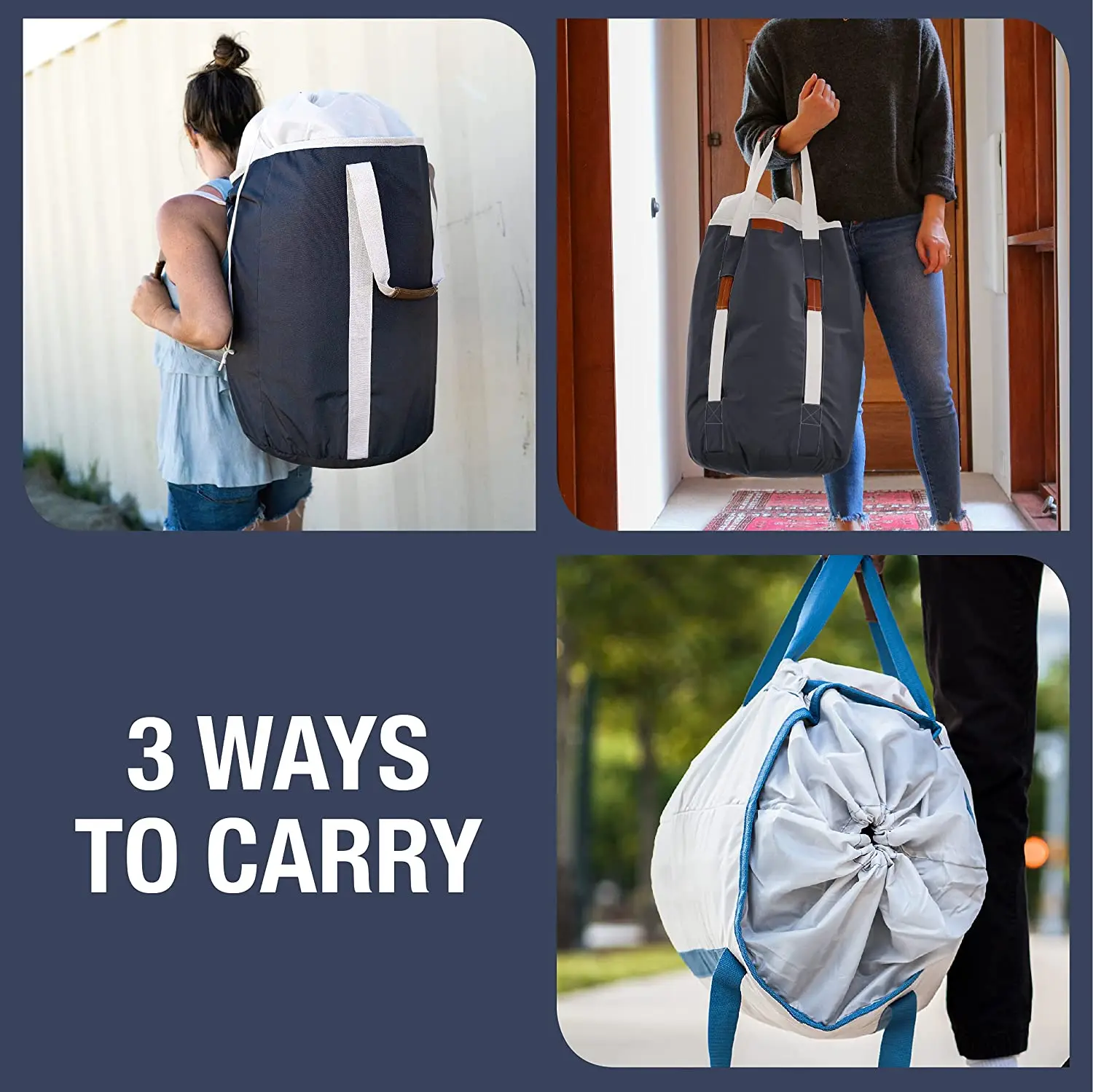 Large Capacity Backpack Laundry Bag with Comfortable Shoulder Strap Multi-functional Backpack Backpack Laundry Bag Tote
