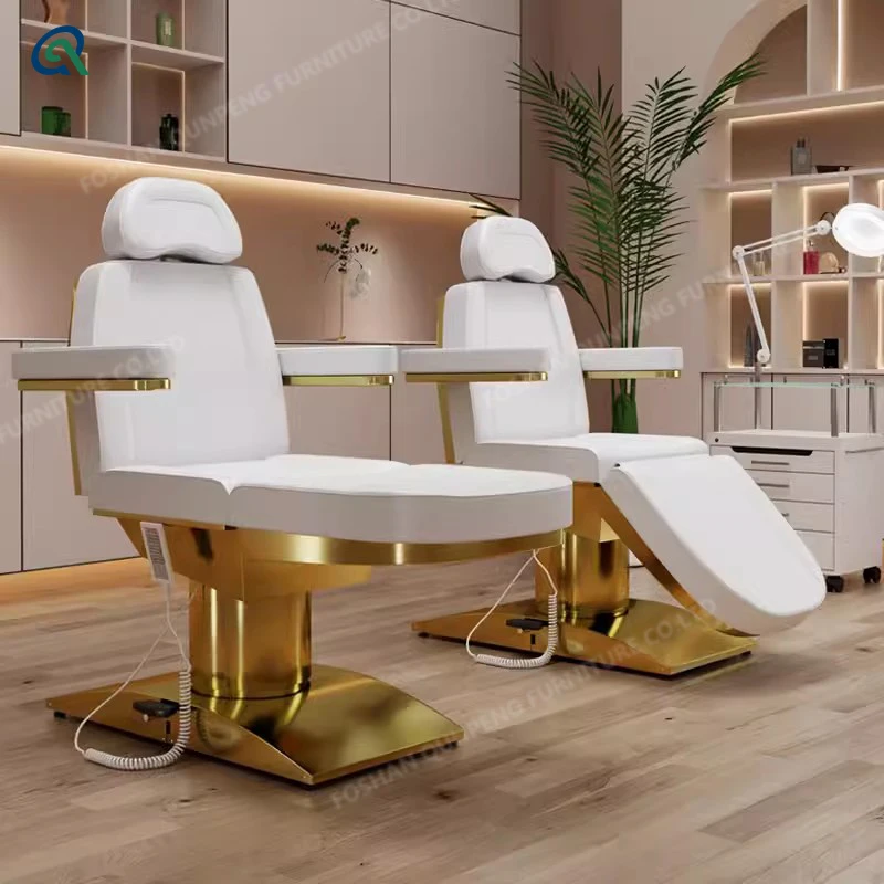 Qunpeng Beauty Salon Furniture Bed Massage Table Facial Spa Curved Lash Bed Rotated Cosmetic Spa Bed Modern Design