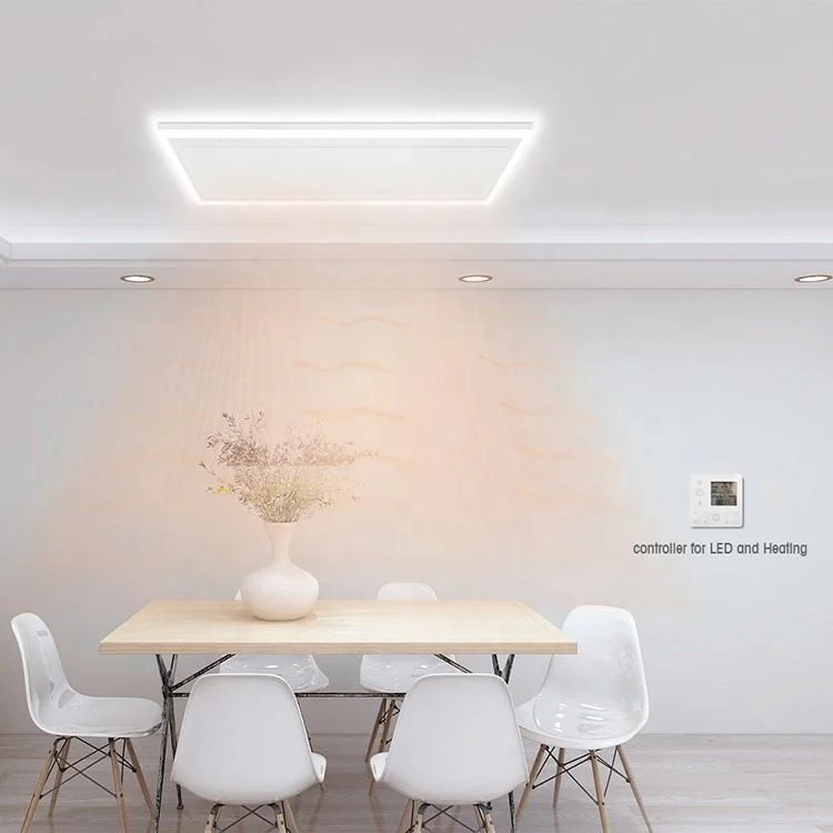 LED Light Infrared Heater Panel Ceiling Heating With Remote Control Thermostat