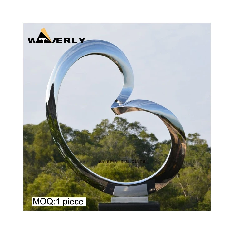 Waverly Statue Customized Modern Outdoor Large  Love Statue Stainless Steel Heart Statue Sculpture For Sale