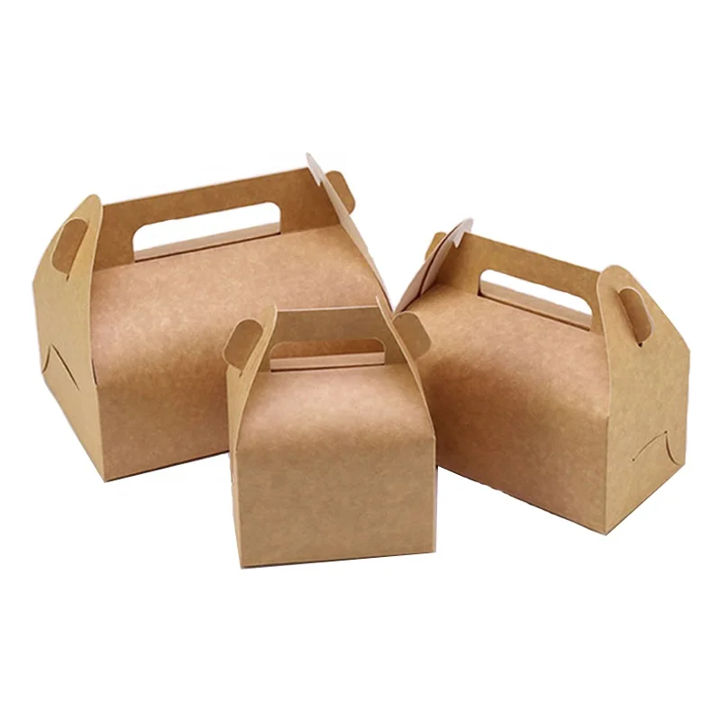 Wholesale Kraft Paper Cake Boxes 2 Cupcake Box With Handle Custom Size