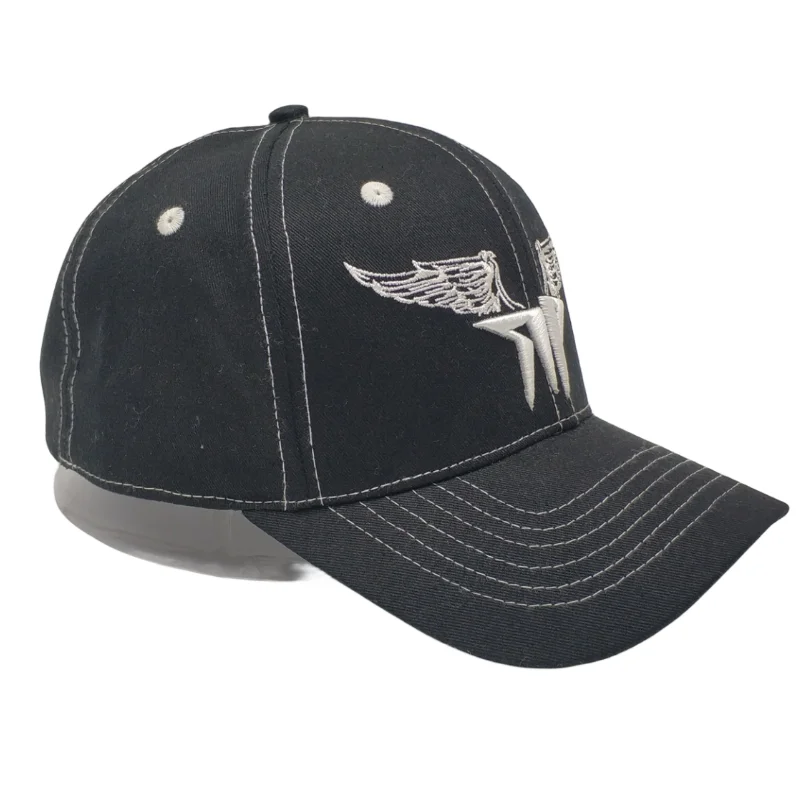 Wholesale Custom  6 Panel 3D Embroidery Logo baseball cap for man hats with wings