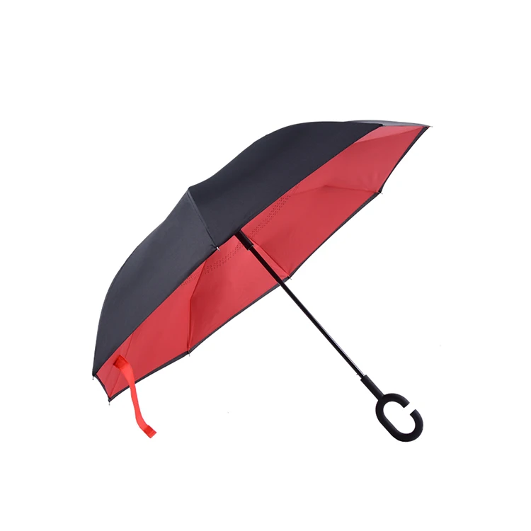 reverse umbrella Rainbow full print inside double layer c handle custom logo print for promotion gift reverse inverted umbrella