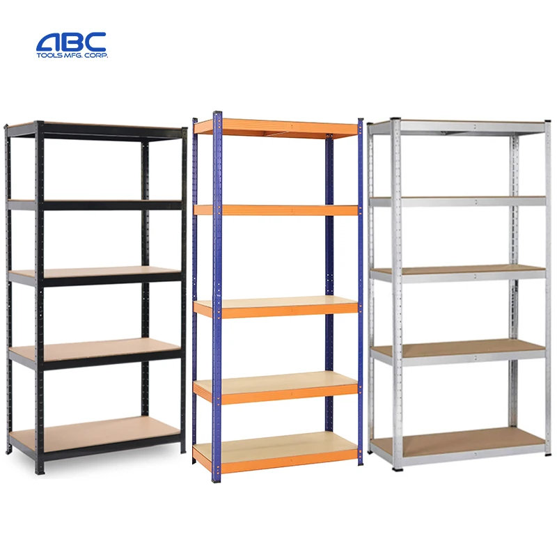 Rack Besi Biru Kuning 2 in 1Rak kukuh Rak Besi Bertingkat Blue Orange Boltless Slotted Office Rack