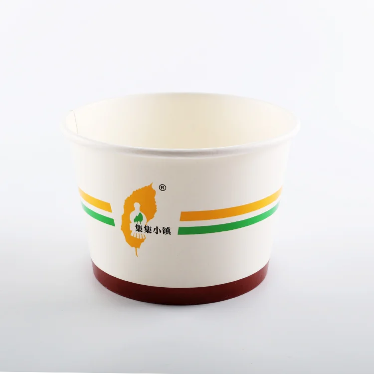 Wholesale disposable reusable custom printed food packing for popcorn soup ice cream fried chicken white paper bucket with lid