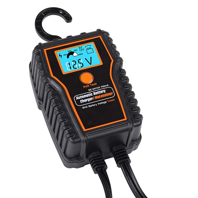 Portable Car Motorcycle Lawn Mower Maintainer 12V 1A Smart Automatic Trickle Charger for Flooded Gel Agm Lead Acid Batteries