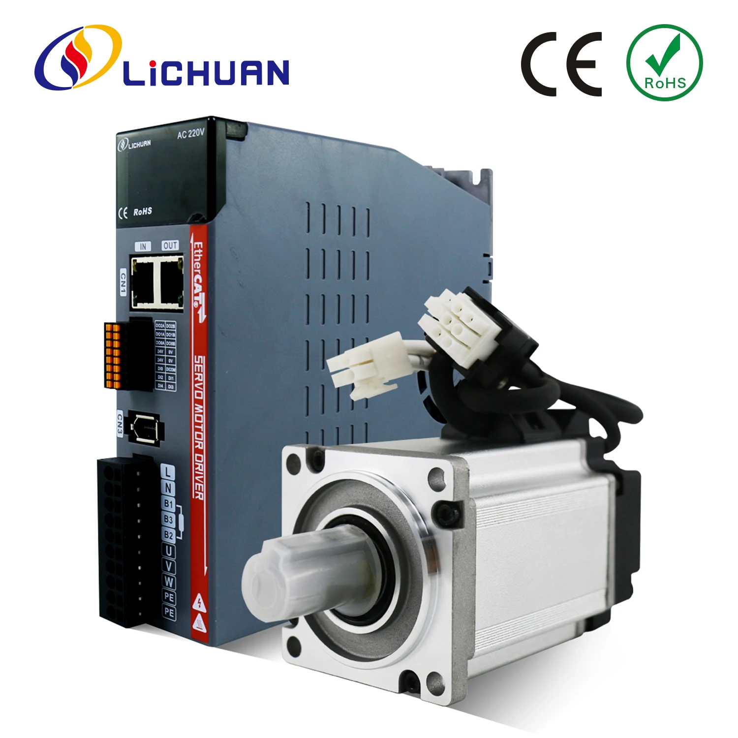 New 100W200W400W600W 0.32N.m/0.637N.m/1.27N.m/1.91N.m AC Servo Motor Driver Kit 220V 1.1A/1.6A/2.5A/3.3A AC Servo Motors Drivers