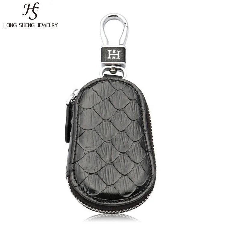 HS Jewelry роскошный черный кожаный чехол для автомобильных ключей питона