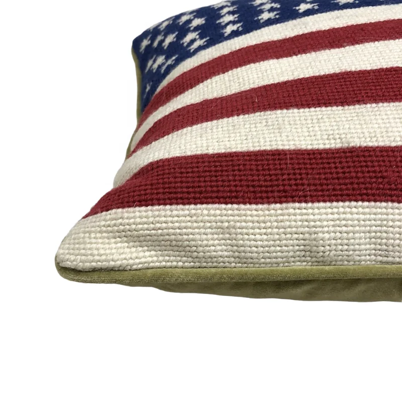 USA Flag Handwoven Luxury Sofa Throw Pillow Cover