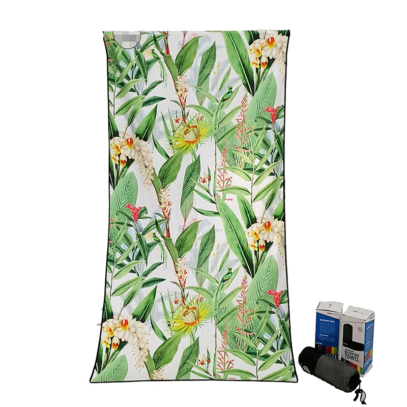 2021OEM  custom double side Printed Waffle honeycomb shaperetention durable skin comfort towel microfiber beach