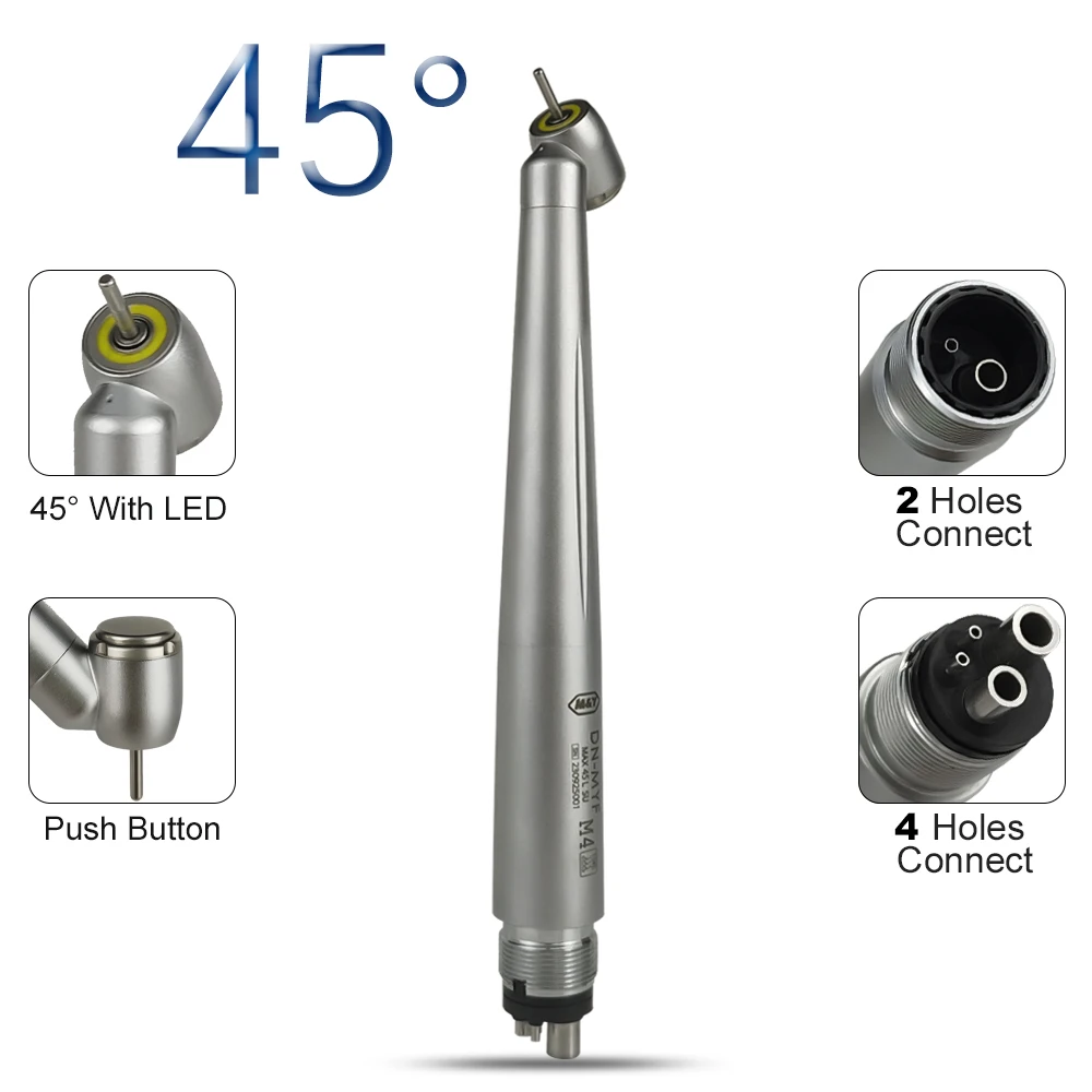 Dental 45 Angle Ring Shadowless Light LED Surgical High Speed Handpiece Push Button Single Water Spray E-generator Air Turbine