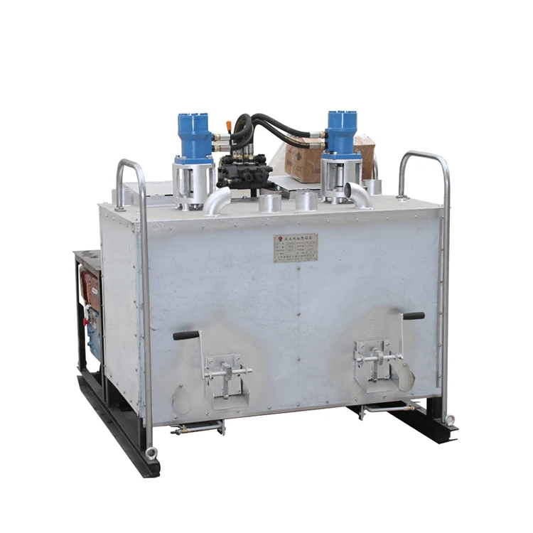 pre-heating road marking Machine with Double cylinder hydraulic hot melt kettle for paint line