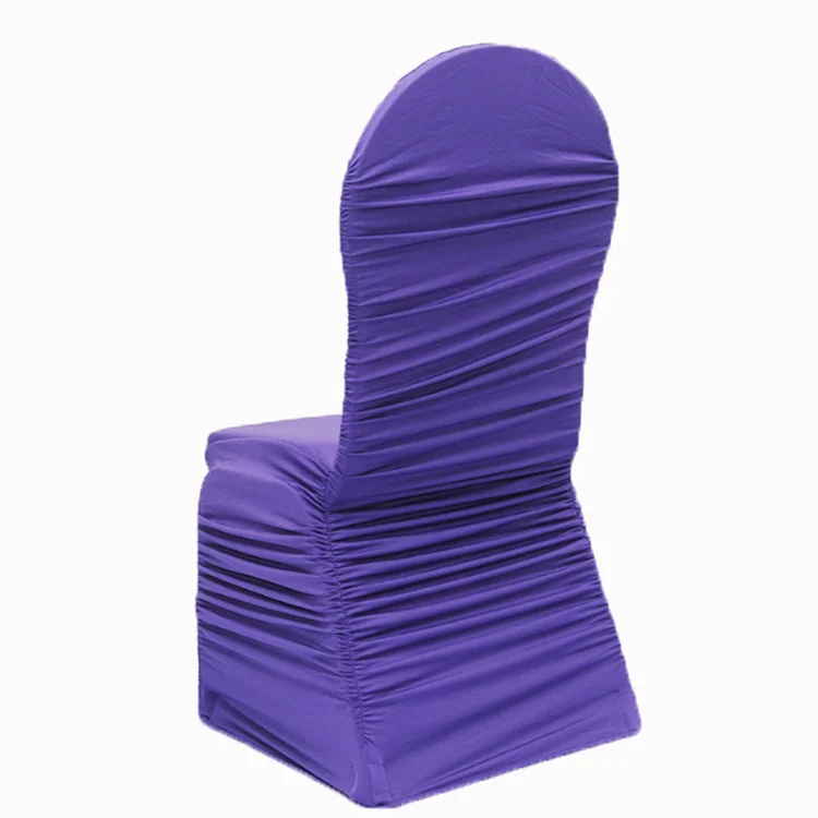 Wholesale wedding Ruffled stretch spandex banquet chair cover factory