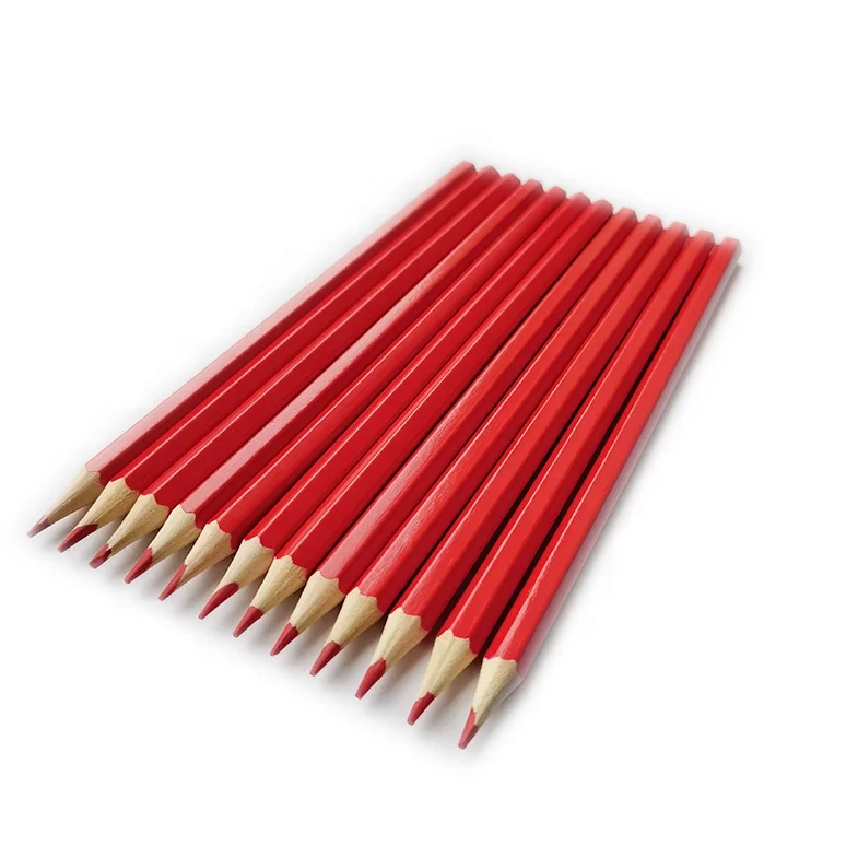 Заводская цена 7 дюймов деревянные красные цветные карандаши в наличии