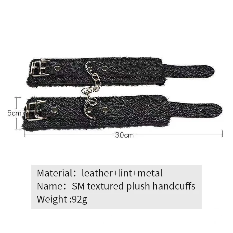 Leather Lint Bondage Metal Porn Handcuffs Backhand Restraint Hands And Feet Cross Buckle Sex Toys Sm Products