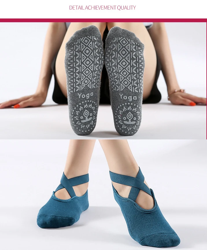 BSM514 Anti Slip Yoga Socks Autumn And Winter Cotton Pilates Indoor Dance Costume Gym Ballet Female Socks For Adult Women