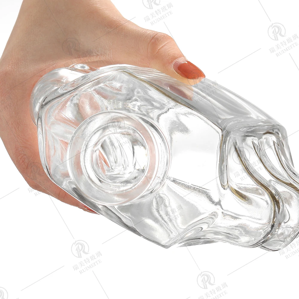 manufacture super flint  bottle high quality spirts rum gin whisky cognac XO brandy glass bottle