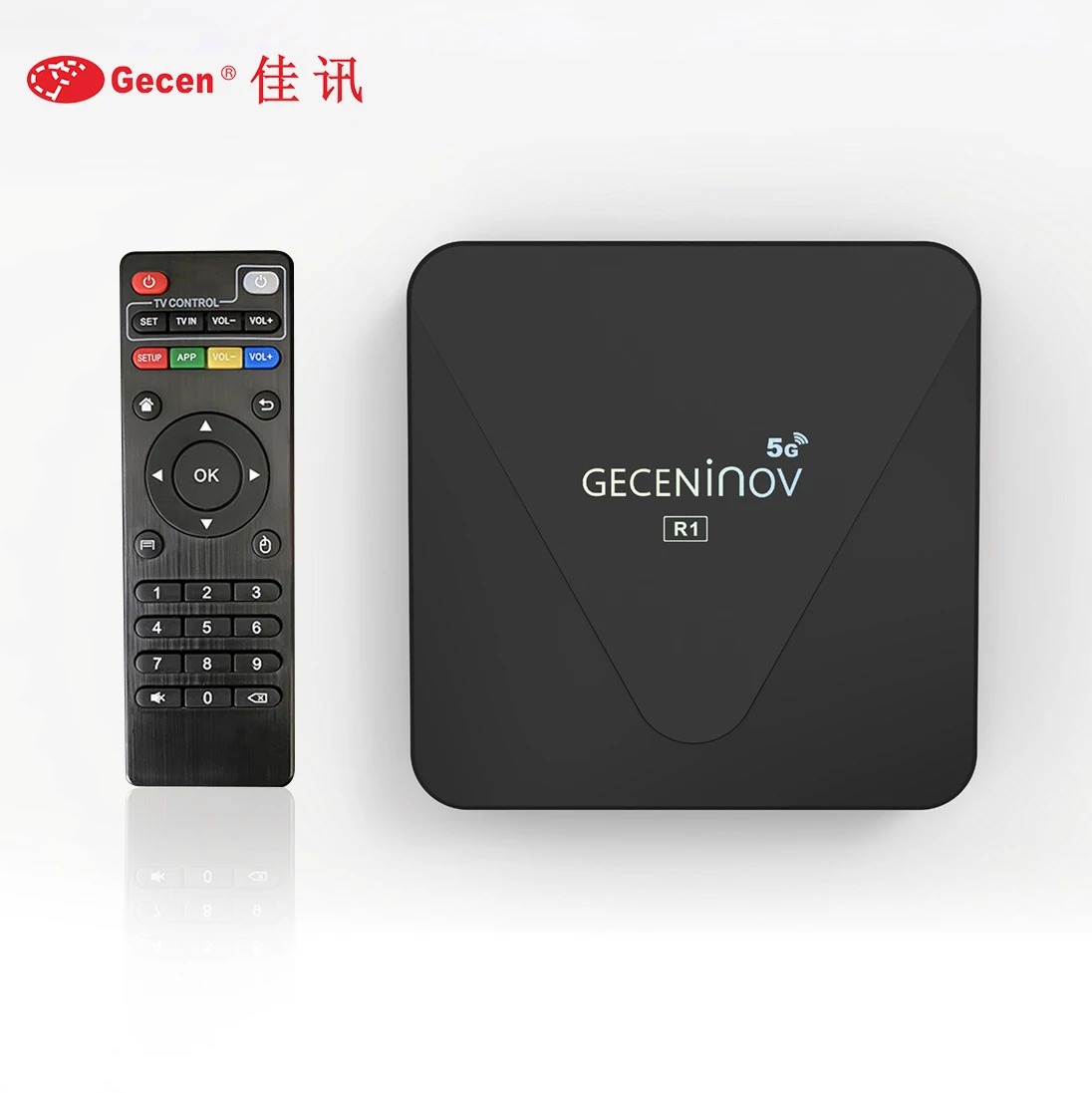 Original manufacturer wholesale smart TV BOX WiFi 5G R1 geceninov media player android 10.0 TV box 2G 16G  with RK3318 RK3228A