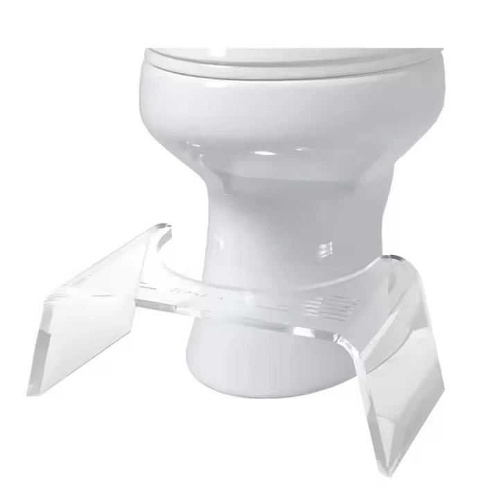 Factory made  Non-Slip Acrylic Toilet Stool Clear Bathroom Poop Stool Adults Pooping Stool  on the Sides