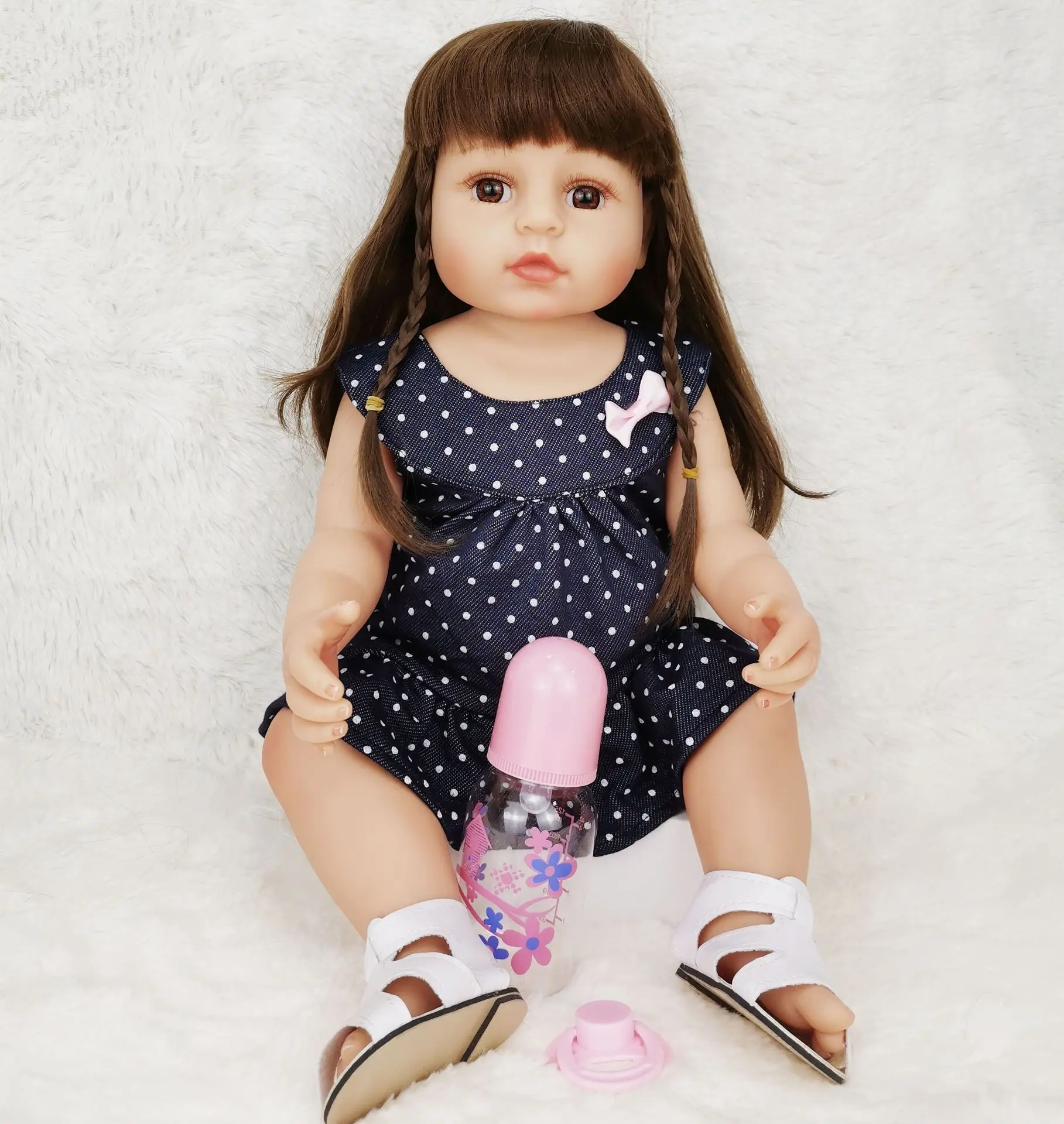 60cm Manual hair transplant Full body and cloth body reborn baby dolls