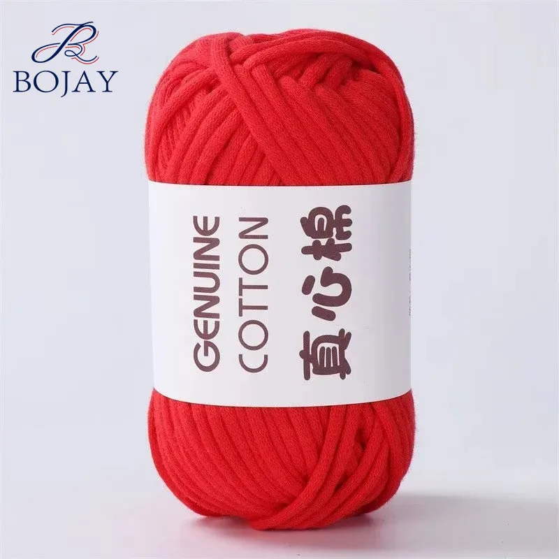 Bojay New Crochet Yarn,  50g Ball 68% Cotton 32% Nylon Blended DIY Yarn, Braid Tube yarn