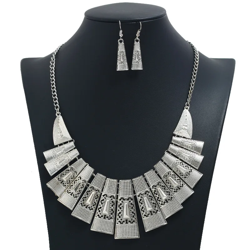 2020 dubai cheap bridal 18k gold plated hollow out   necklace and earrings jewelry set