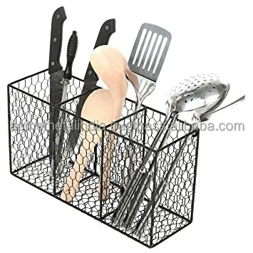  Железной проволоки инструмент Caddy посуда держатель деревянное основание меди для хранения и порядка Сделано в Индии по ACMI дома с покрытием из металлической сетки