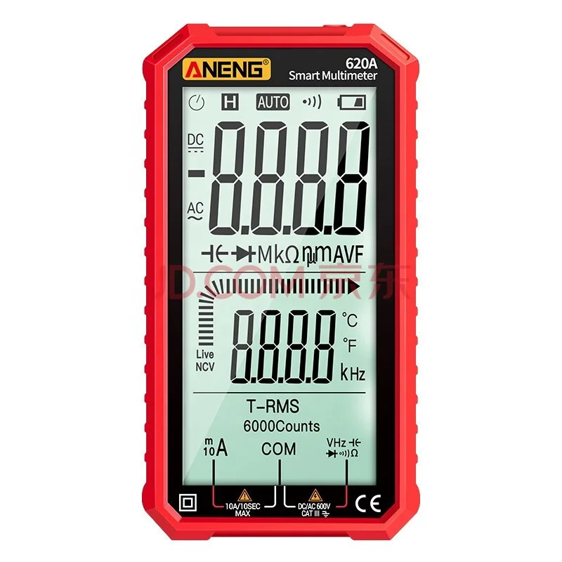 ANENG 620A Digital Smart Multimeter Transistor Testers 6000 Counts True RMS Auto Electrical Capacitance Meter Temp Resistance