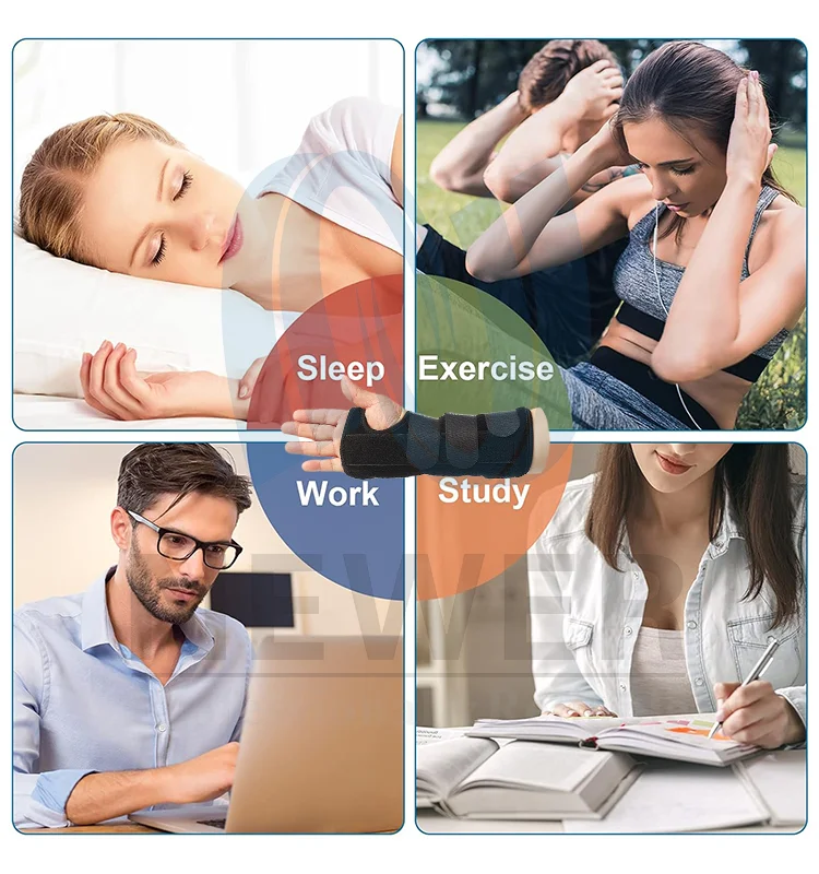 OEM ODM Custom Men Women Night Support Medical Device Treat Wrist Pain Cushioned Guard Arm Hand Wrist Splint Brace Support