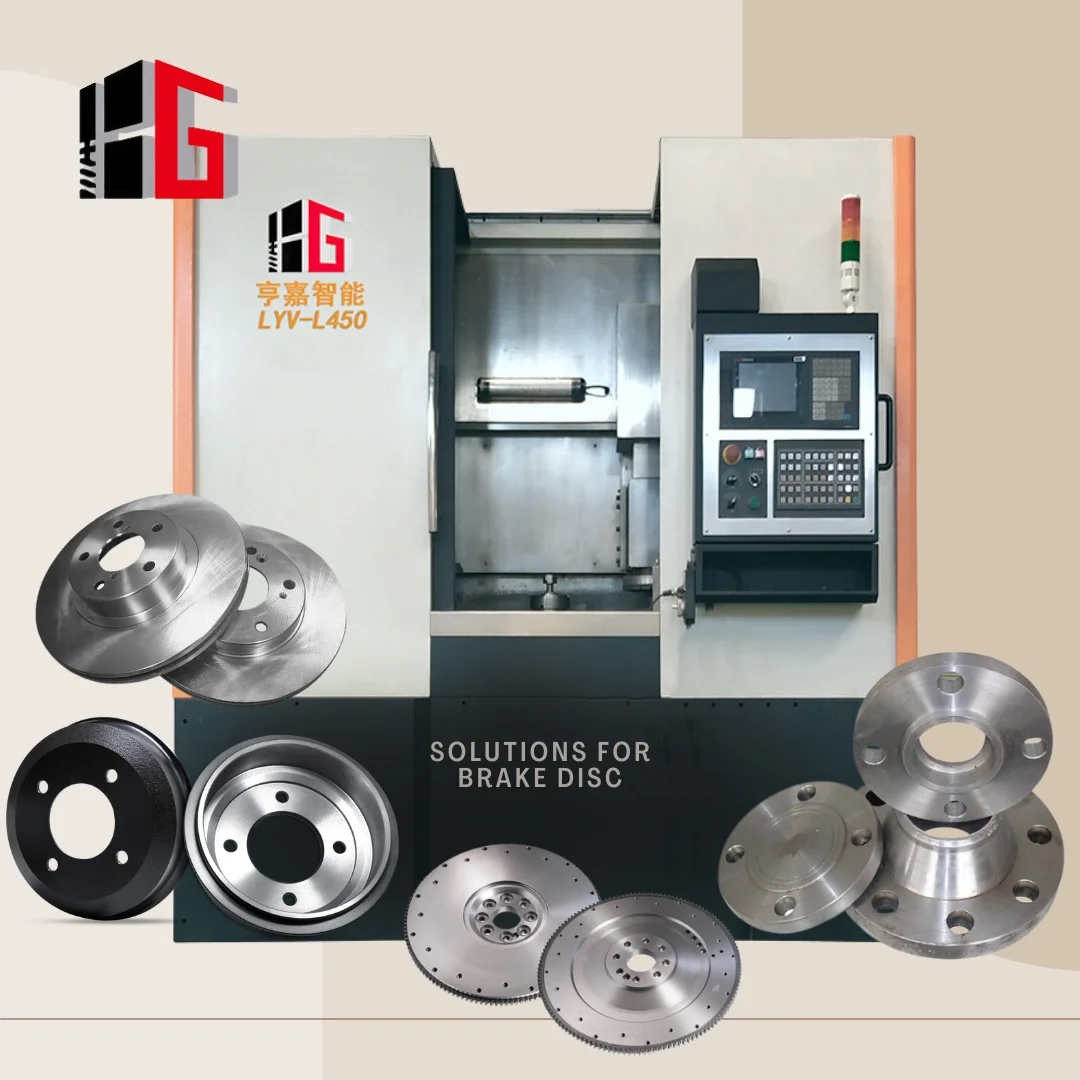 Hengga LYV-L450 3-axis dual column cnc vertical grinder lathe two face turning lathe spindle 40mm grinding machine brake rotor