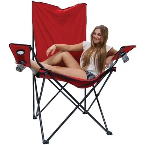 Wholesale New Design Custom Outdoor Giant 600D Fabric Adult Portable Folding Arm Oversized Big Size Camping Chair For Events