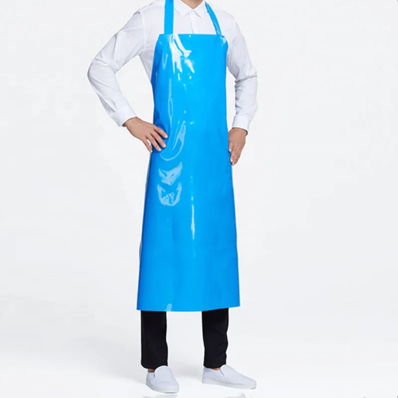 waterproof anti-fouling adjustable blue chemical chicken processing apron TPU apron
