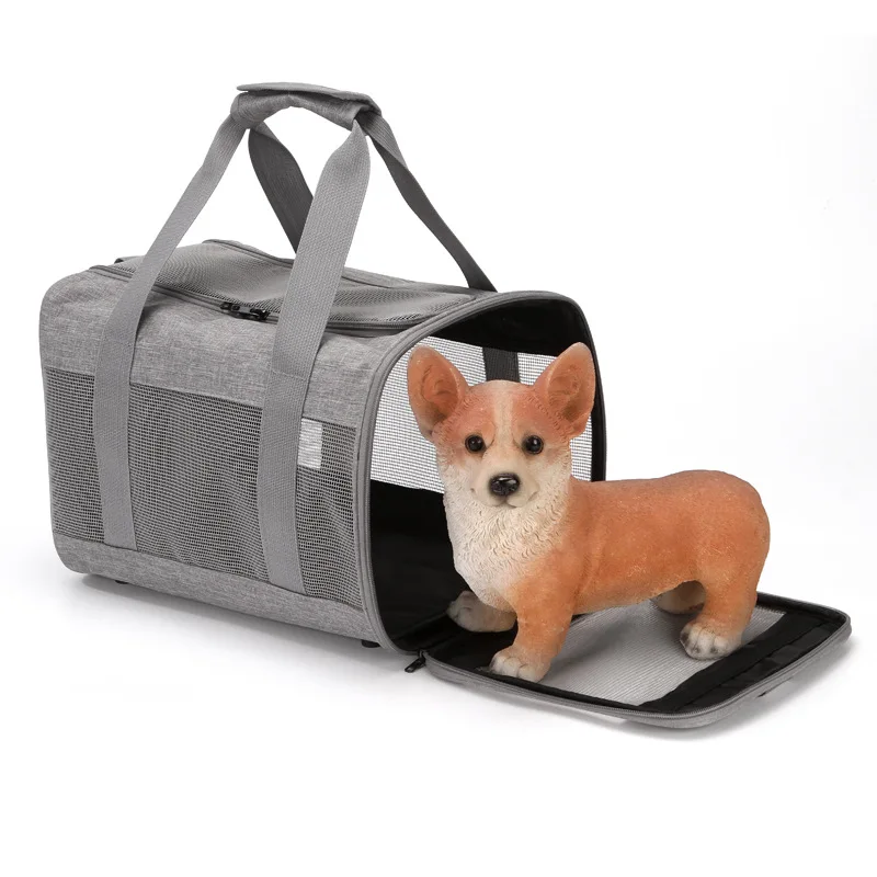 New Professional Medium Cat Carrying Case Pet Handbag Carrier Airline Approved Collapsible Dog Carrier with Nailhead