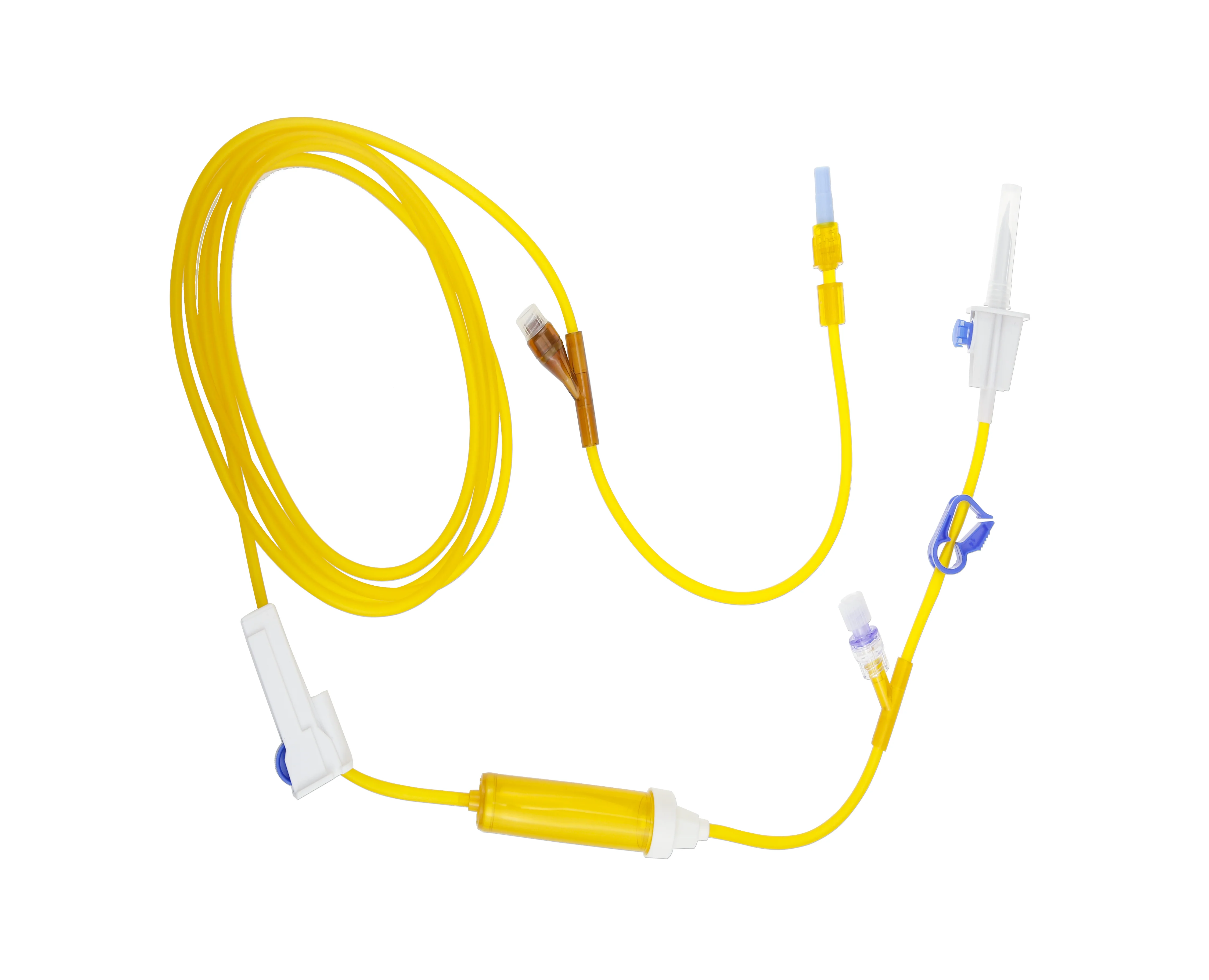 Medical sterile light resistant, lightproof  ,light sensitive infusion set with four way connector with back check valve