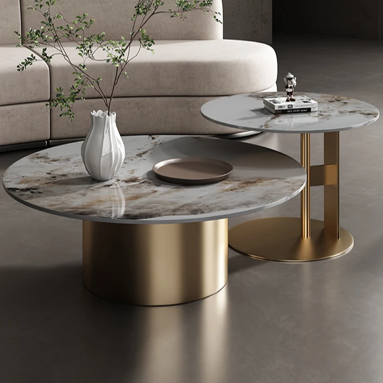 Wholesale high quality gold kylin durable coffee table luxury coffee table golden stainless steel base tea table