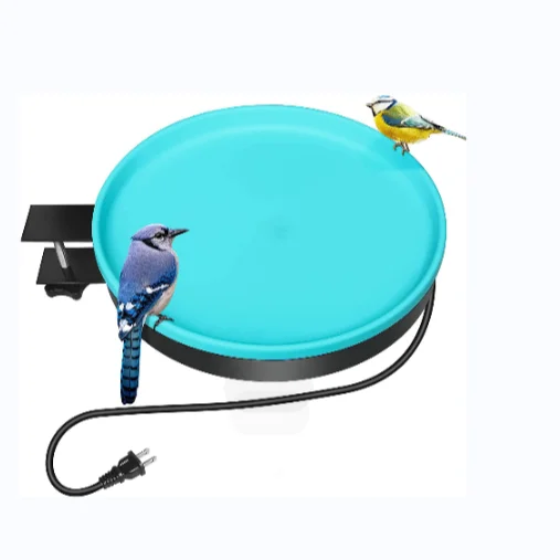 Bird Habitat Shallow Design 3 Easy Ways to Mount Outdoor Garden Detachable Heated Bird Bath Bird Feeder, 75W All Seasons Availab