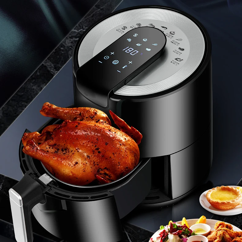Portable 5L Capacity Steam Silver  Crest Stainless Steel Liner Digital Oven Air Deep Fryer/Air Fryer