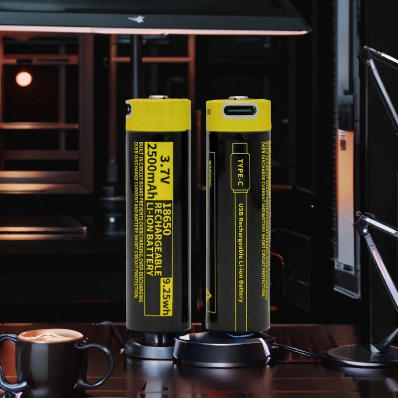 Wholesale 2600mAh 3.7V Cylindrical Type-C Ternary Li-Ion USB Rechargeable 18650 Lithium Ion Battery