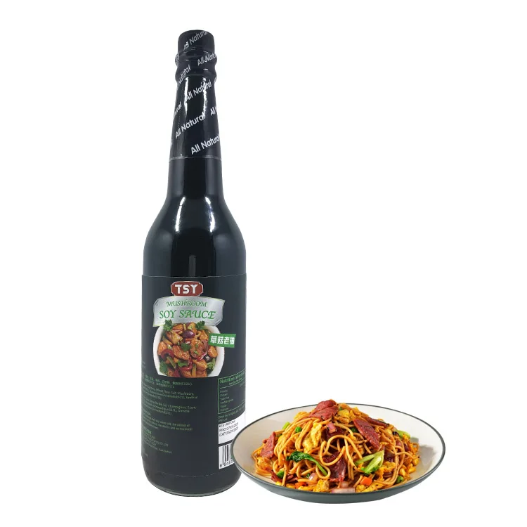 TSY Foods Халяль Азиатский производитель Ресторан стиль стеклянная бутылка Kikkoman Здоровый Китайский Темный грибной соевый соус