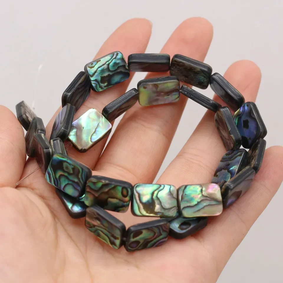 Natural Abalone Shell Rectangle Elegant Mother of Pearl DIY Jewelry Making Exquisite Beads for Necklaces & Bracelets
