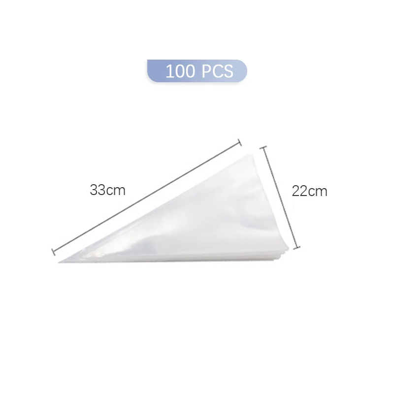 
100Pcs Pack SML Size Disposable Piping Bag Icing Fondant Cake Cream Decorating Pastry Tip Tool 