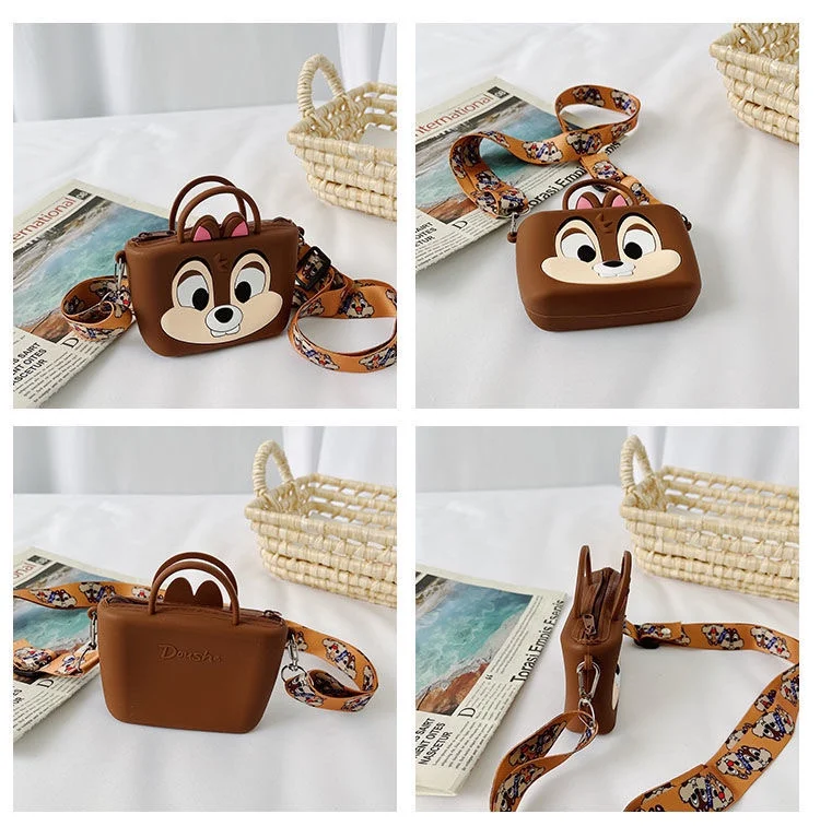 Mini Portable Cartoon Silicone Shoulder Crossbody Messenger  Bag Purse Handbag Design for Girls Kids Women Gifts