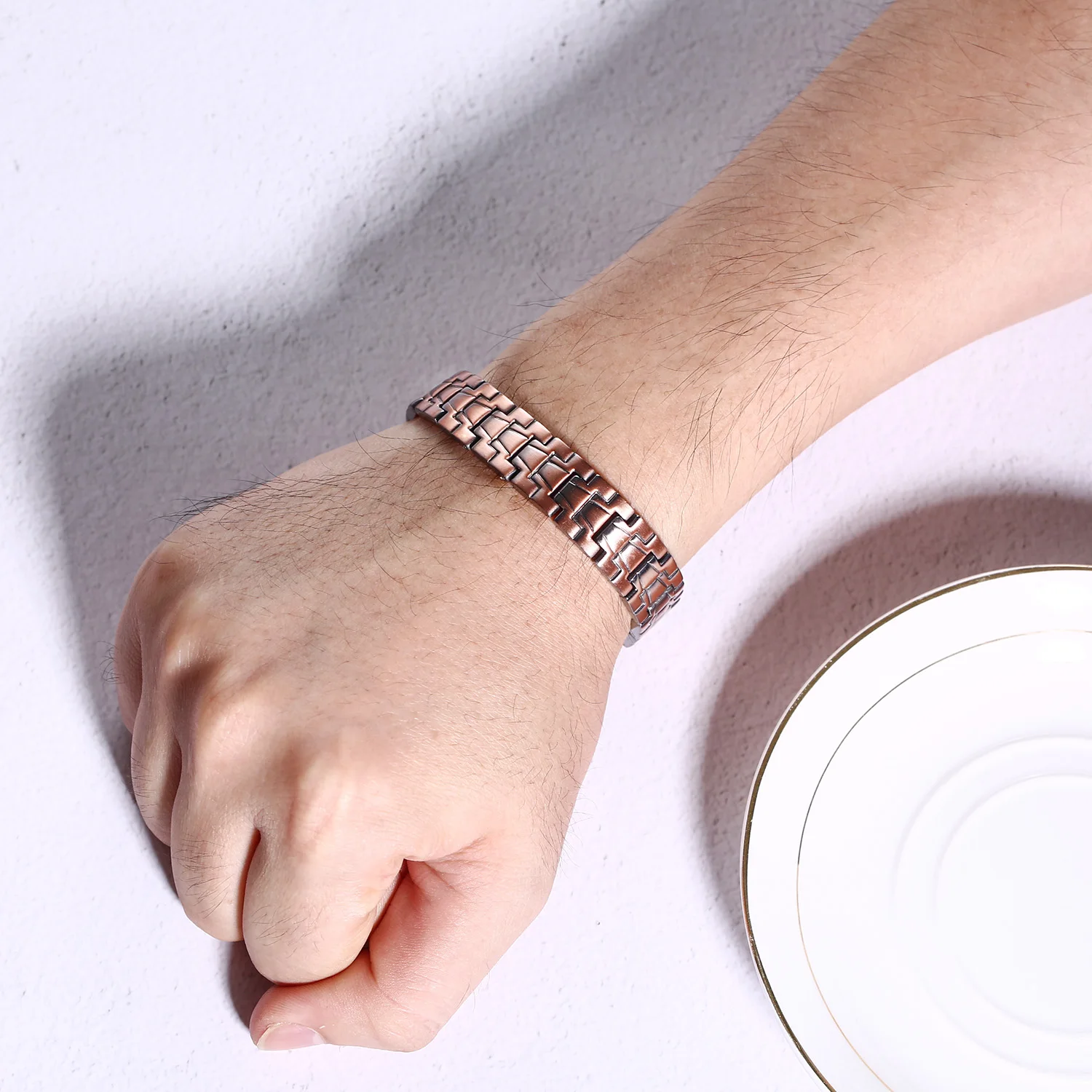 2024 Лидер продаж Регулируемый магнитный браслет ручной работы медный для здоровья Мужской Магнитный Набор артрита