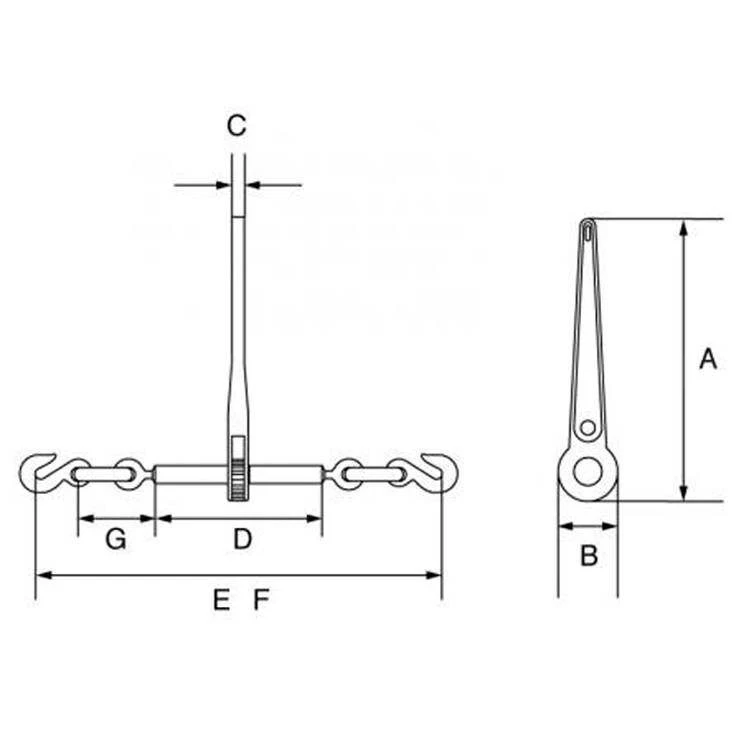 Load Binder Supplier Heavy Duty Us Type Ratchet Lever Chain Load Binder