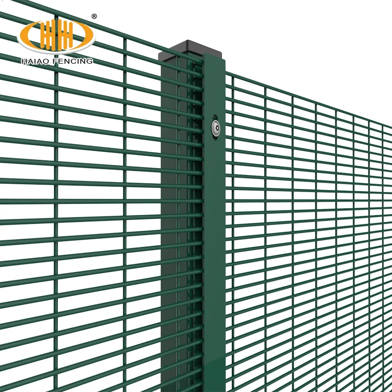 Hot sale black anti climb 358 wire mesh prison security fence with barbed razor wire for wall