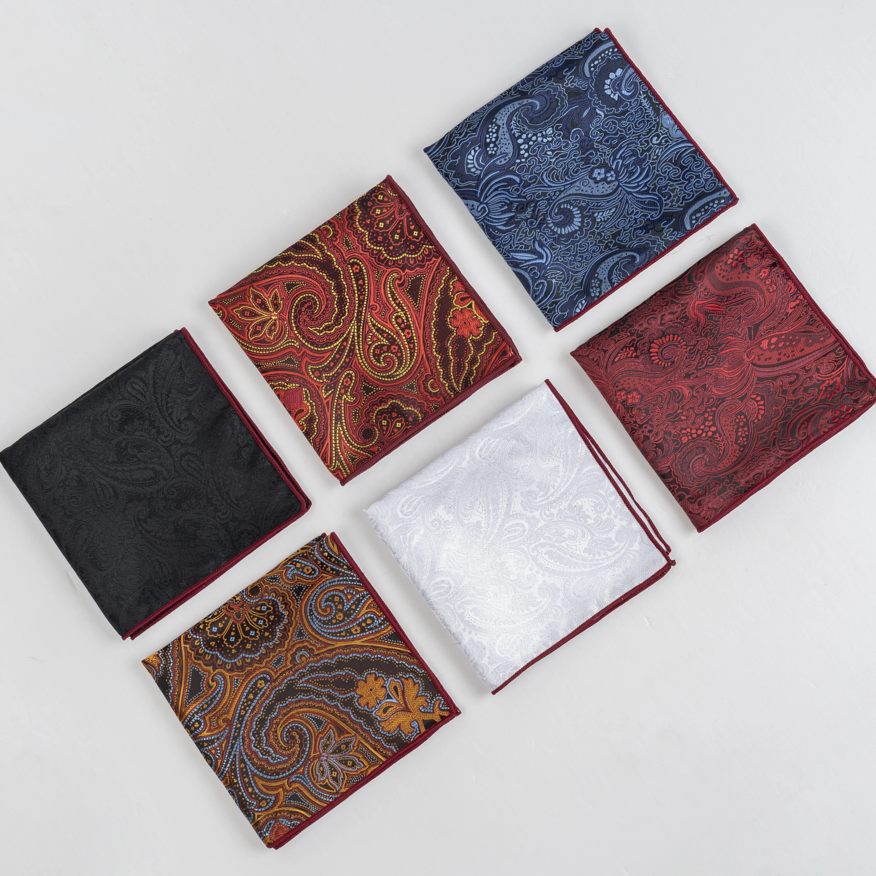 High Quality Luxury Design Handkerchief Screen Print Serigraphy Silk Pocket Square